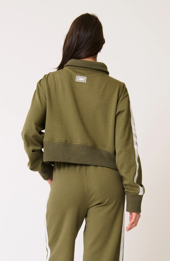 Annie sweater - Khaki/White