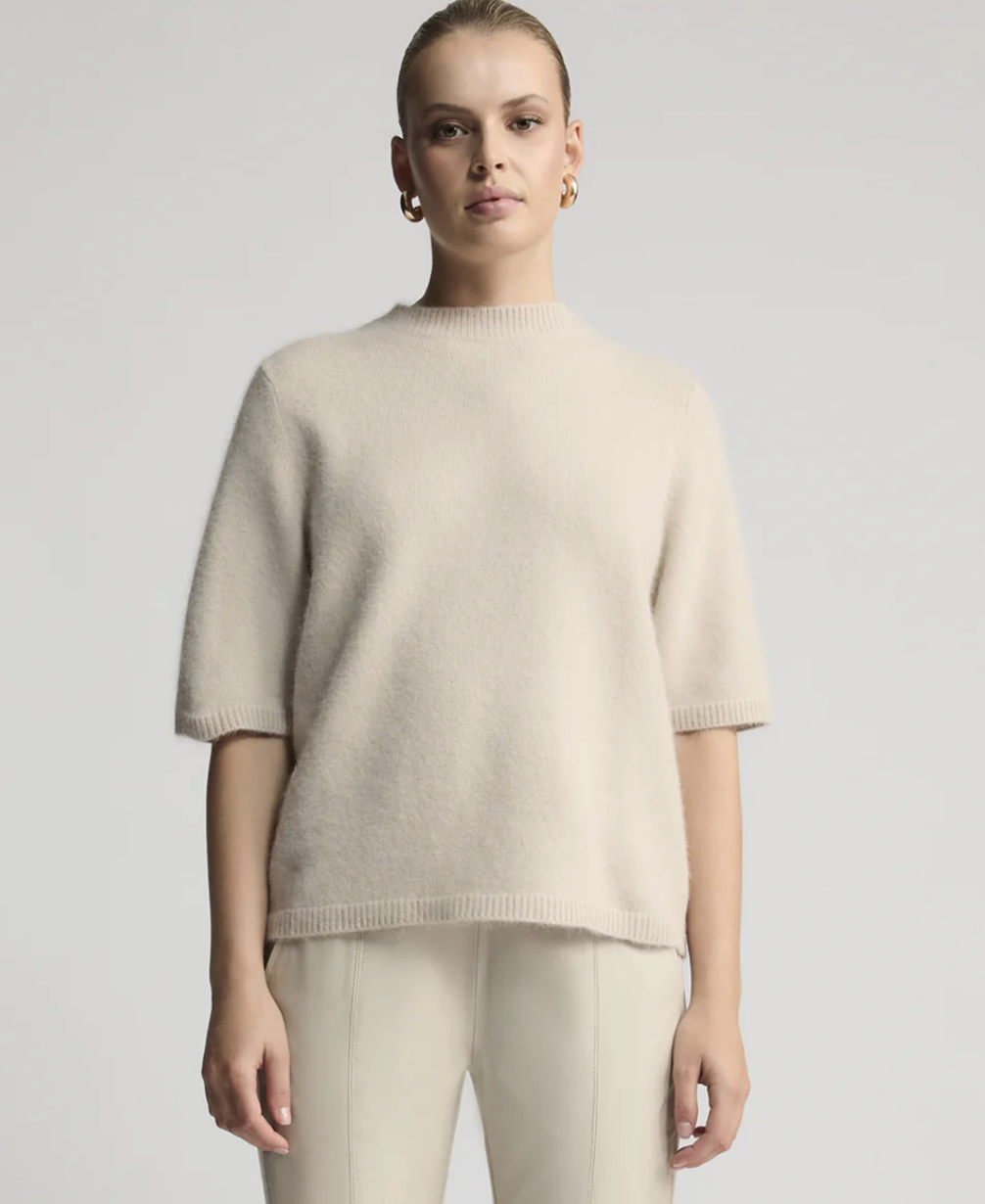 Chloe Short Sleeve Crewneck - Putty