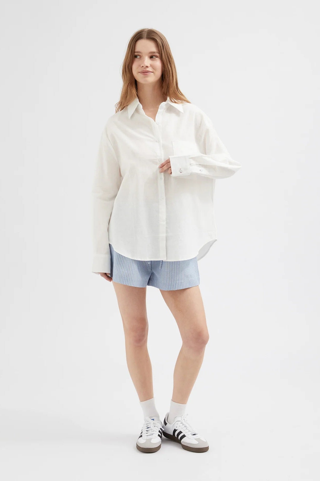 Classic Ramie Cotton Shirt - White