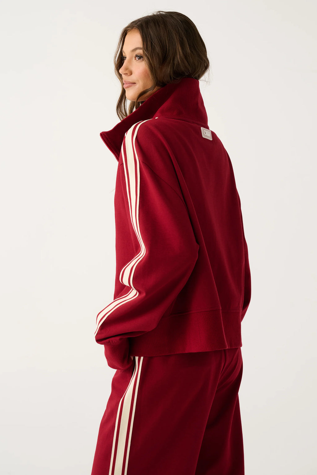 Corey Zip Through Sweater - Mulberry