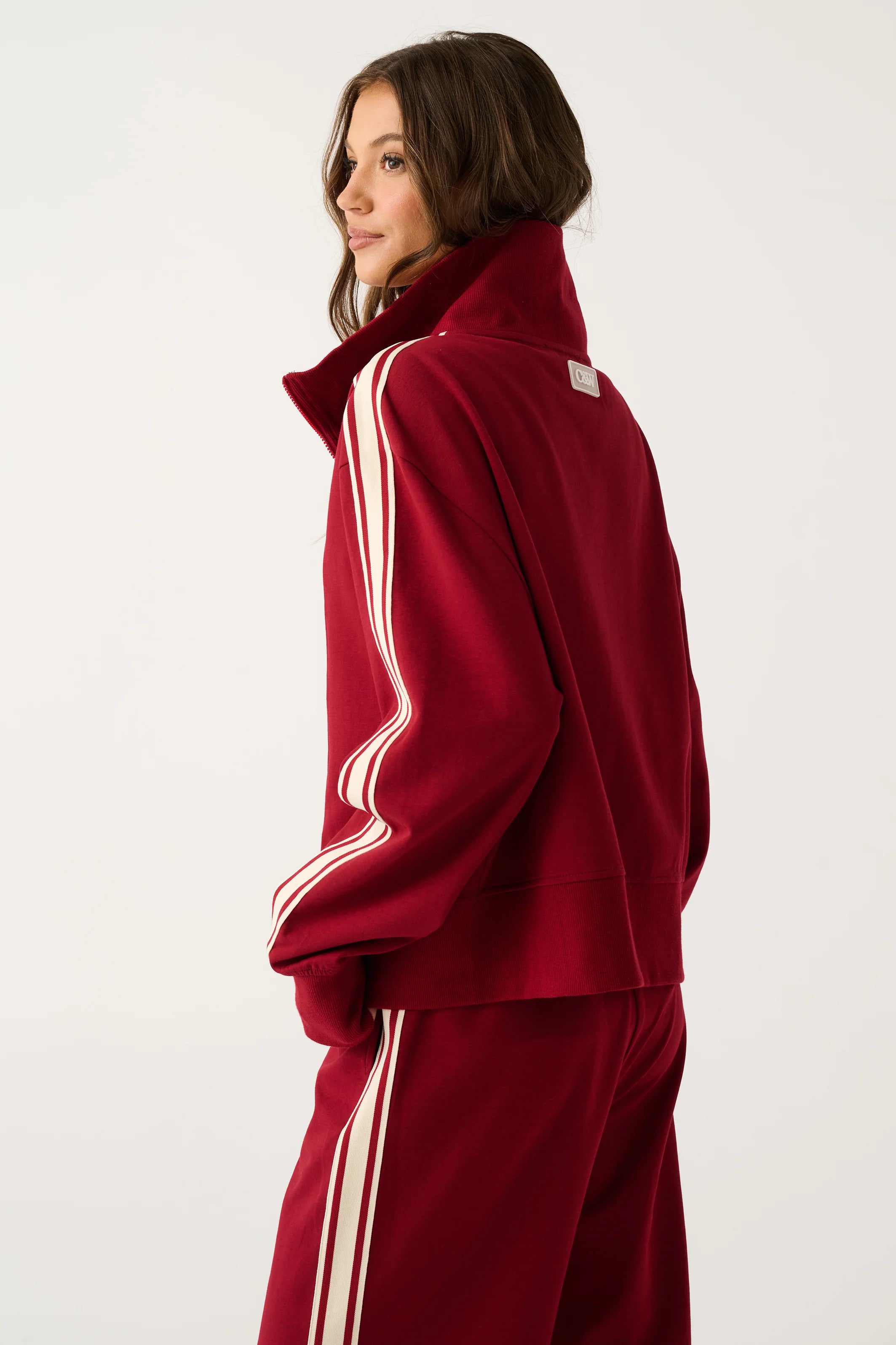 Corey Zip Through Sweater - Mulberry