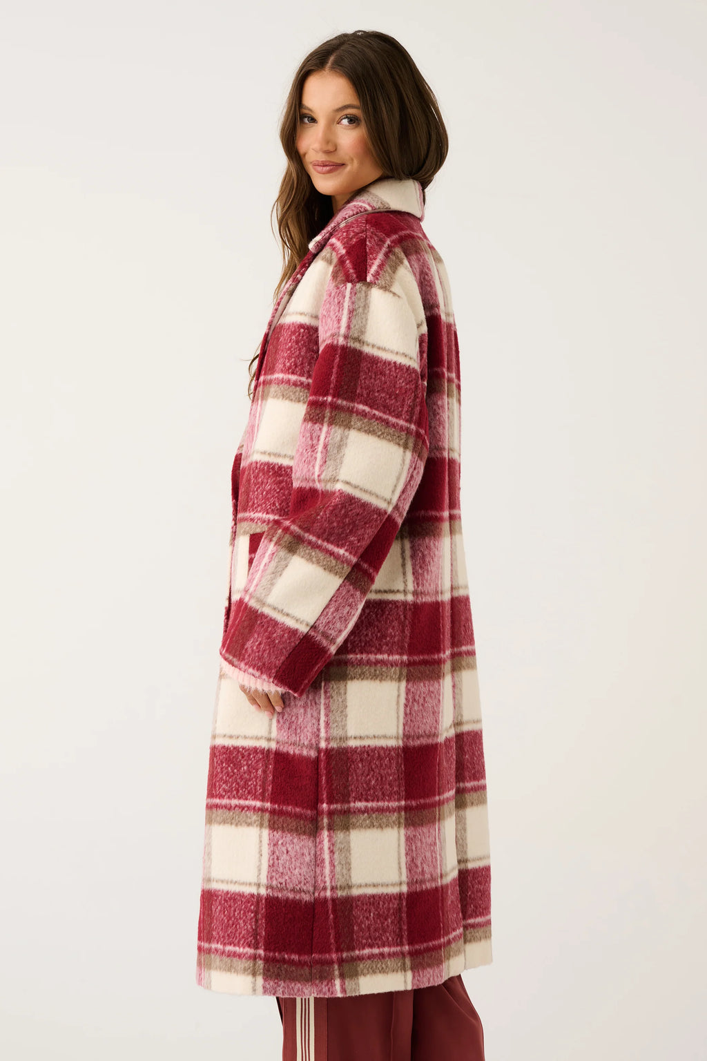 Greta Coat- Berry Check