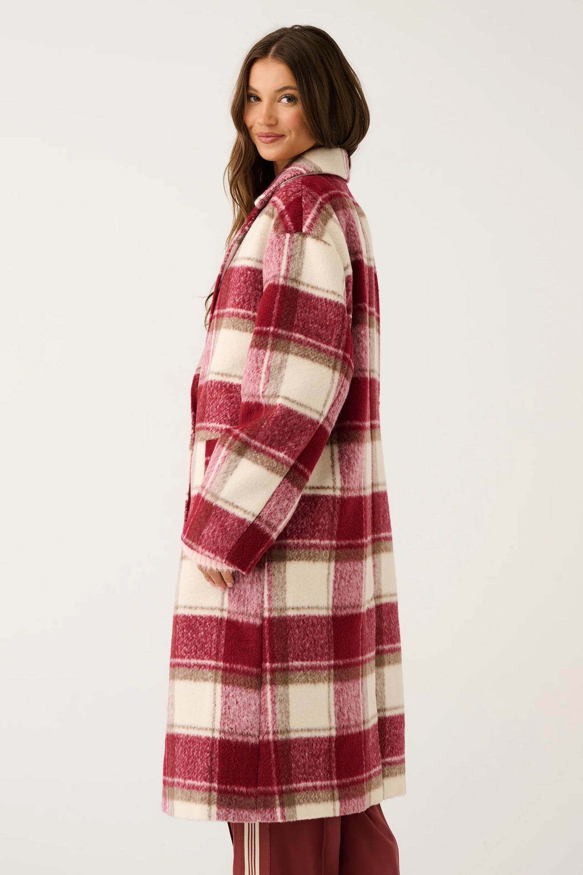 Greta Coat- Berry Check