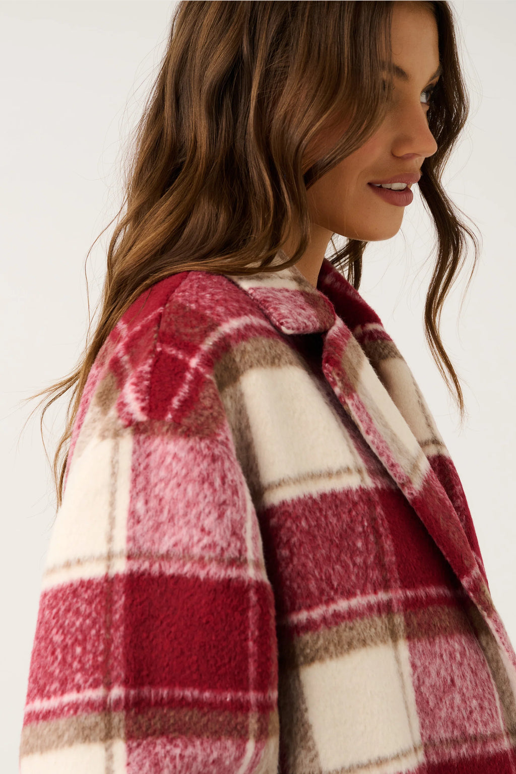 Greta Coat - Berry Check