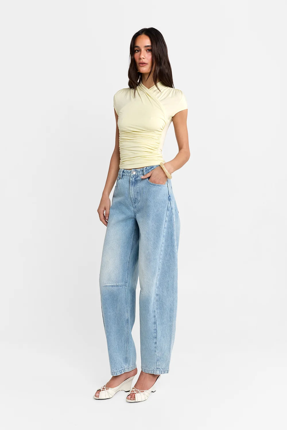 Adalia Cap Sleeve Top- Butter