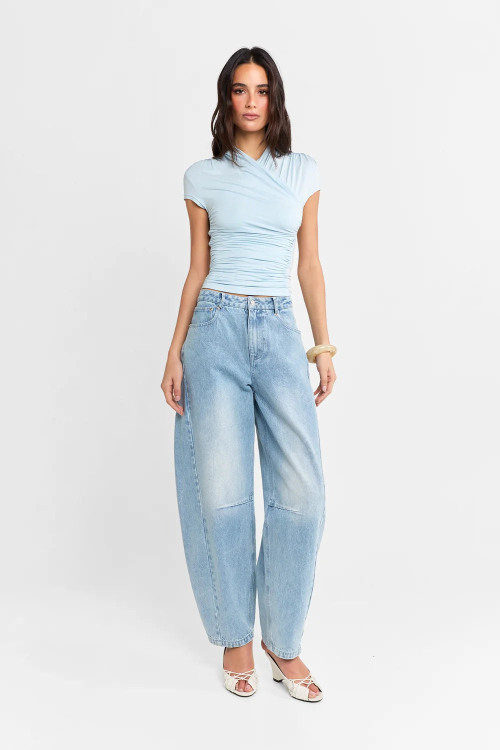 Adalia Top Cap Sleeve- Powder Blue