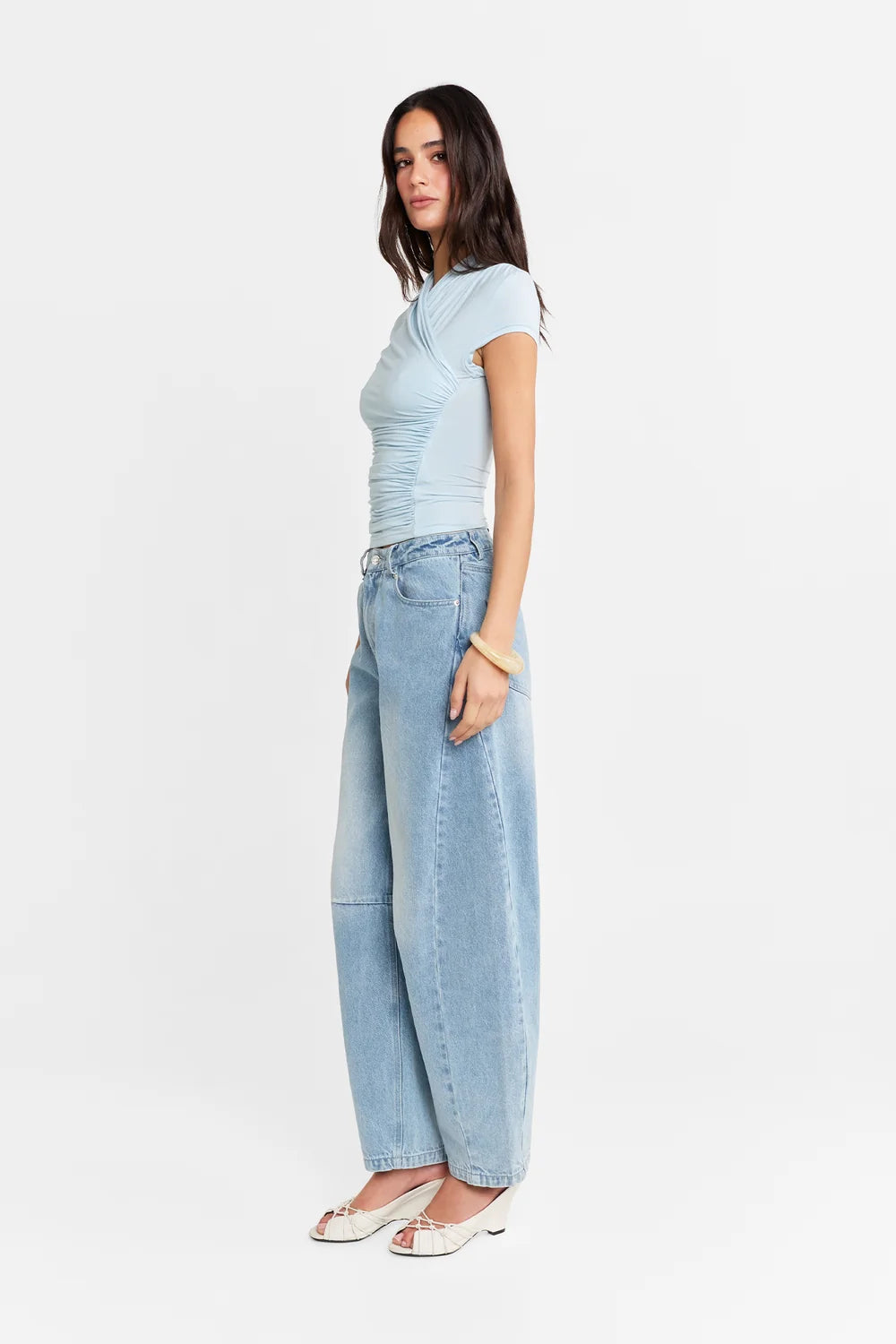 Adalia Top Cap Sleeve- Powder Blue