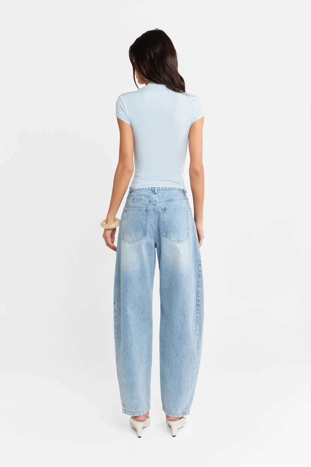 Adalia Top Cap Sleeve- Powder Blue