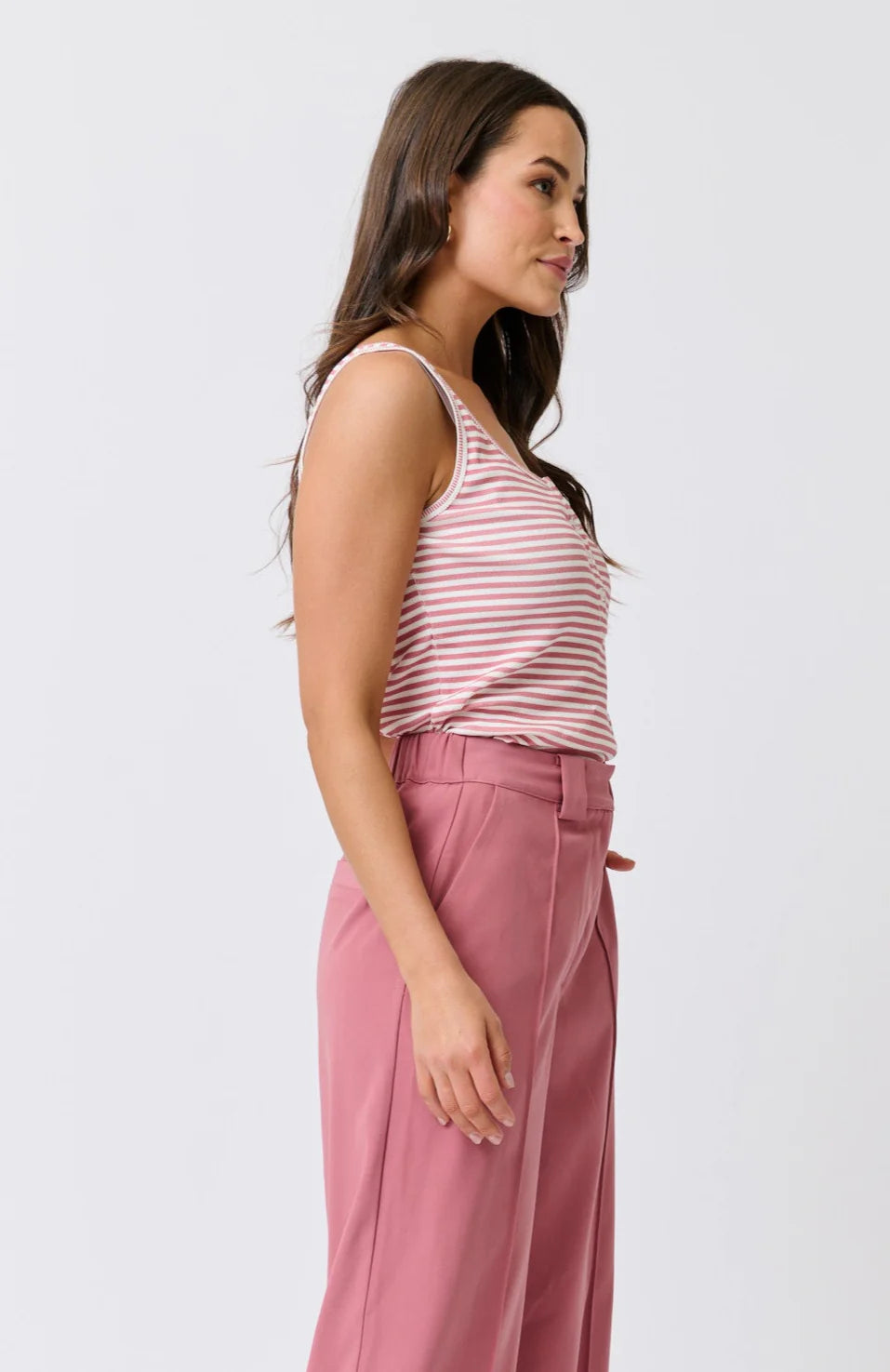 Calista Tank - Rose Strip