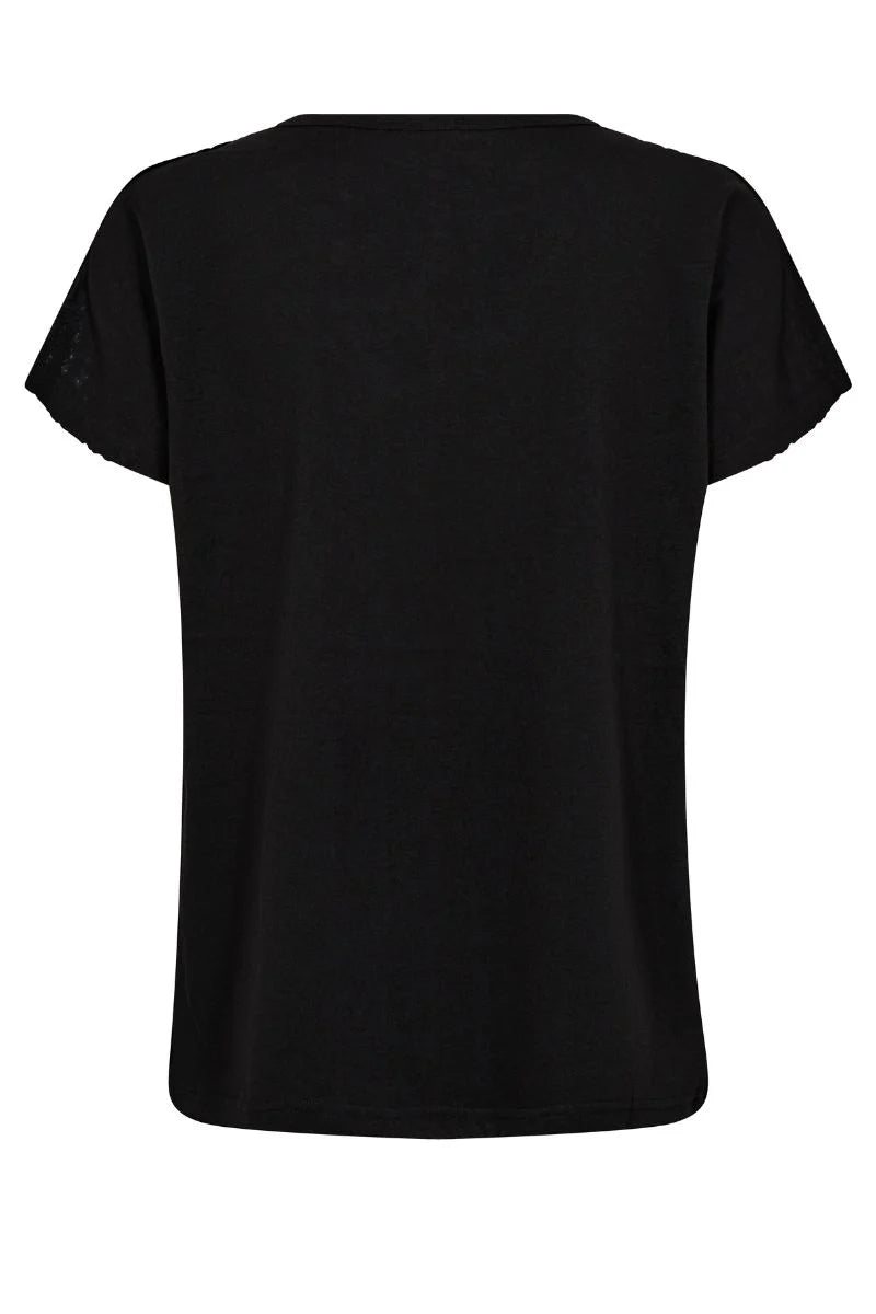 Dayo V Neck Tee - Black