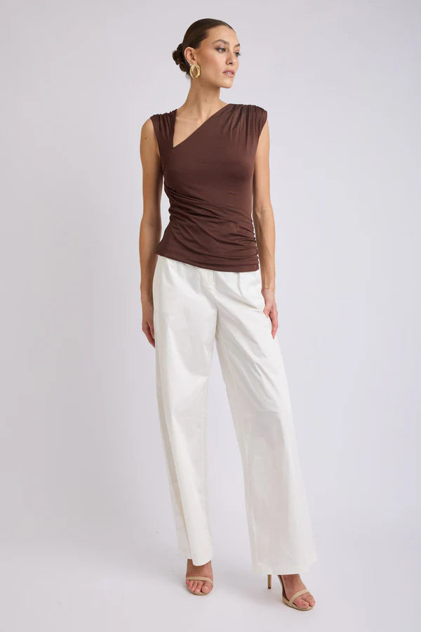 Lorena Asymmetrical Top - Brown