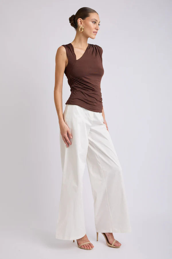 Lorena Asymmetrical Top - Brown
