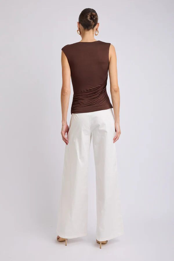 Lorena Asymmetrical Top - Brown