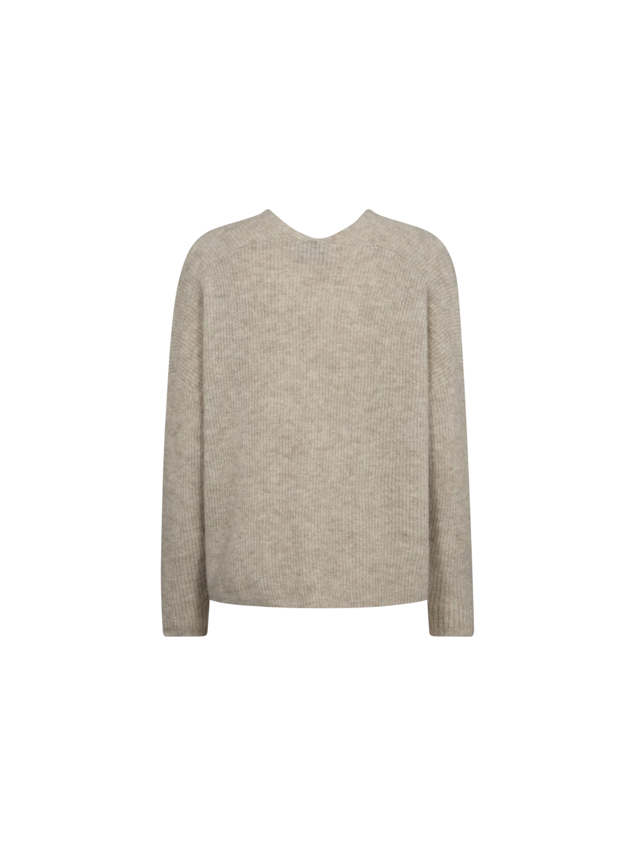 Thora V Neck Knit - Feather Grey