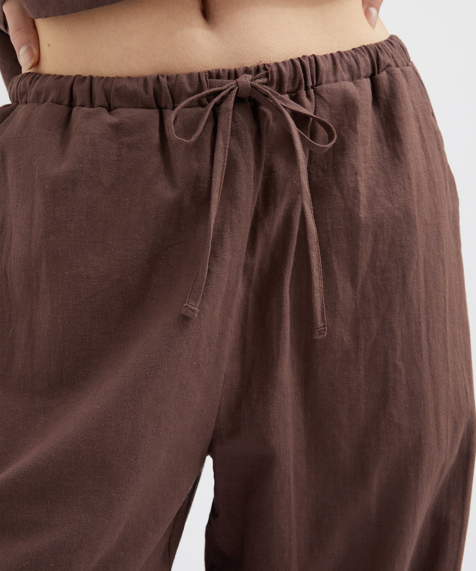 Relaxed Tie Pant - Brown