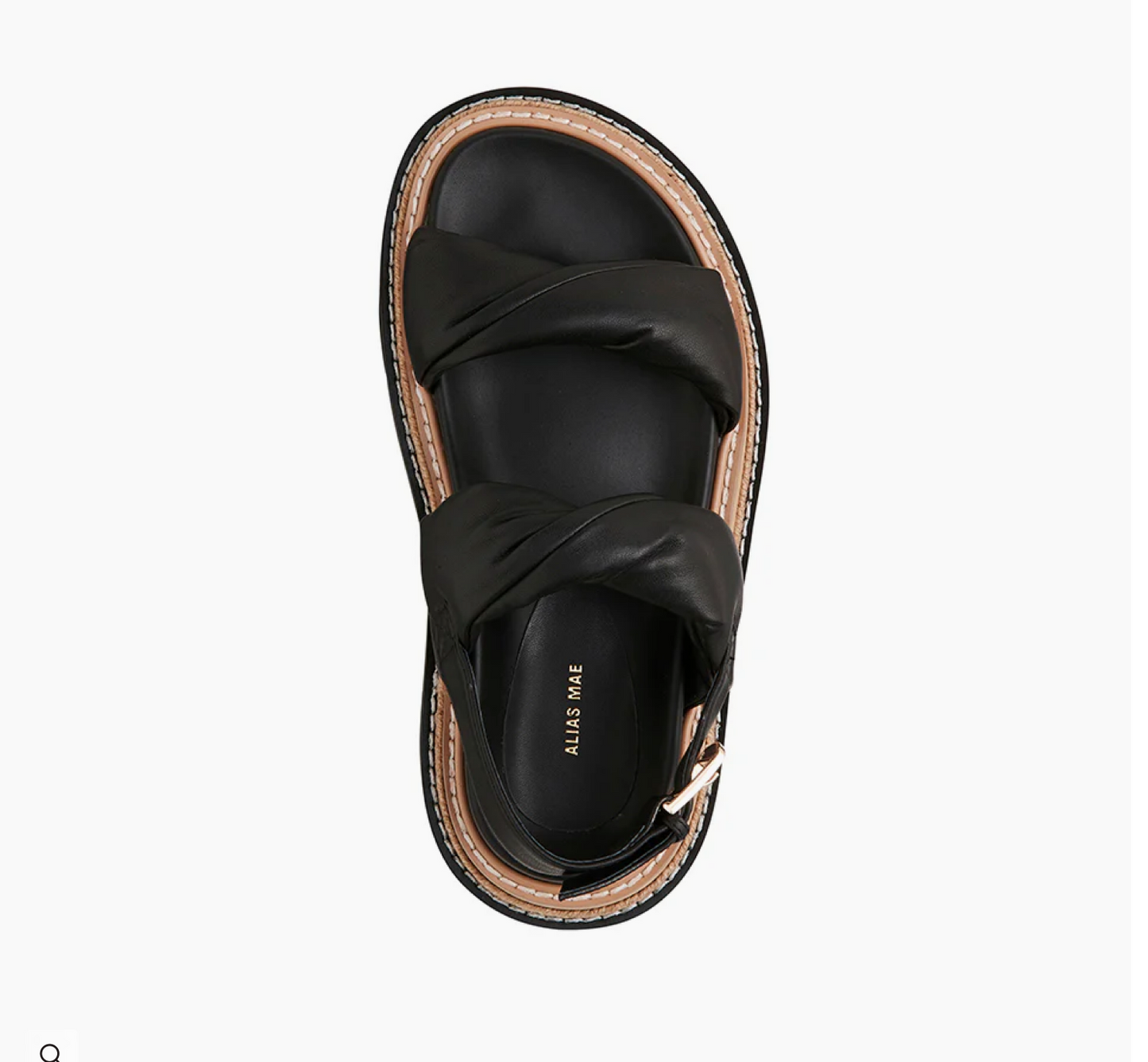 Vee Sandal- Black Leather