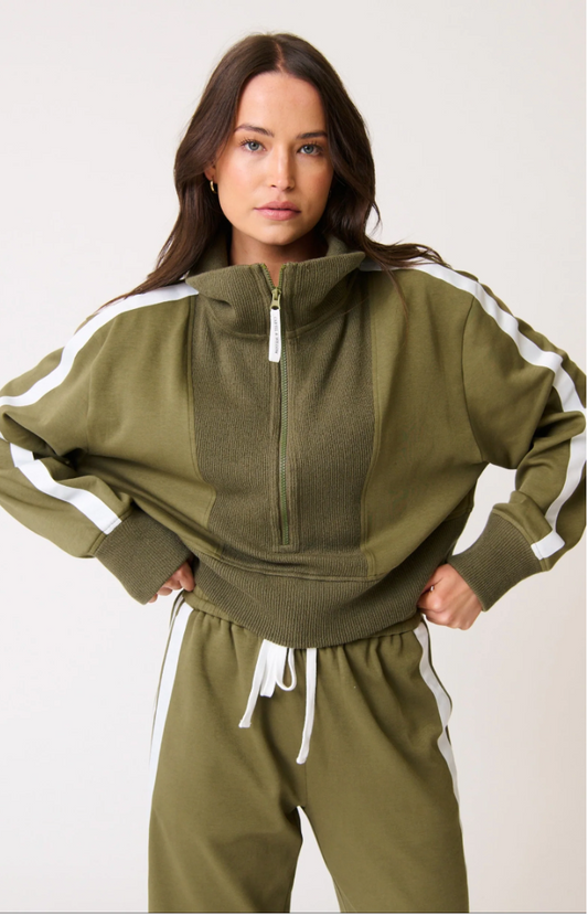 Annie sweater - Khaki/White
