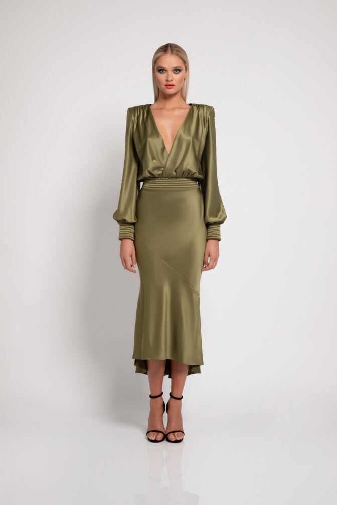 Betsy Midi Dress - Khaki