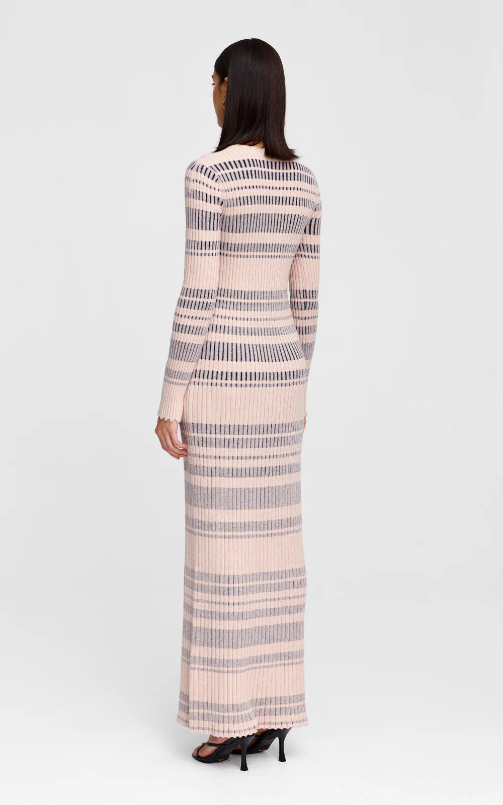 Celeste Knit Dress- Stone+Navy Strip