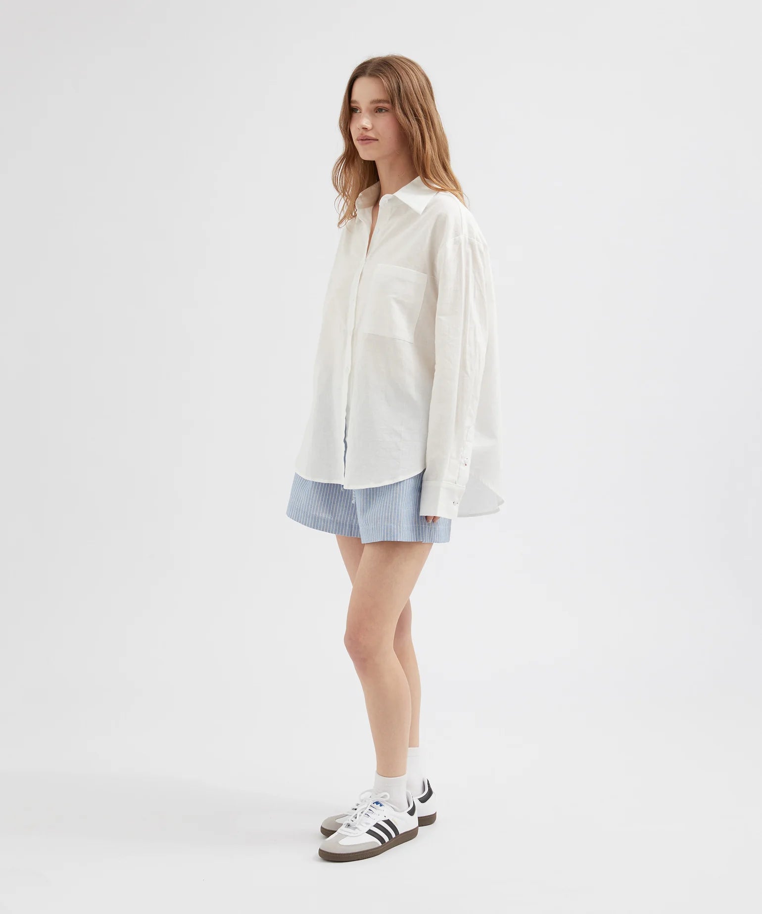 Classic Ramie Cotton Shirt - White