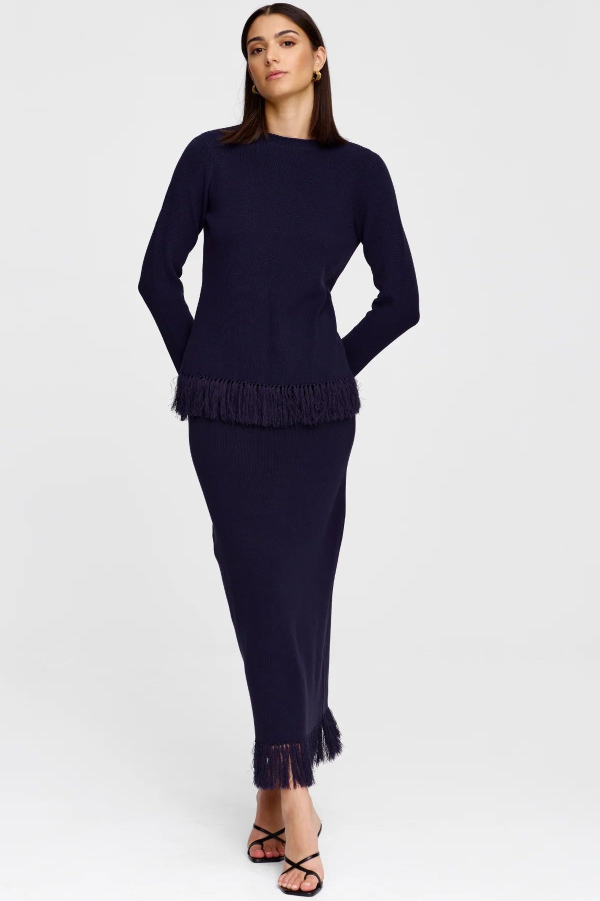 Marigold Knit Skirt- Midnight