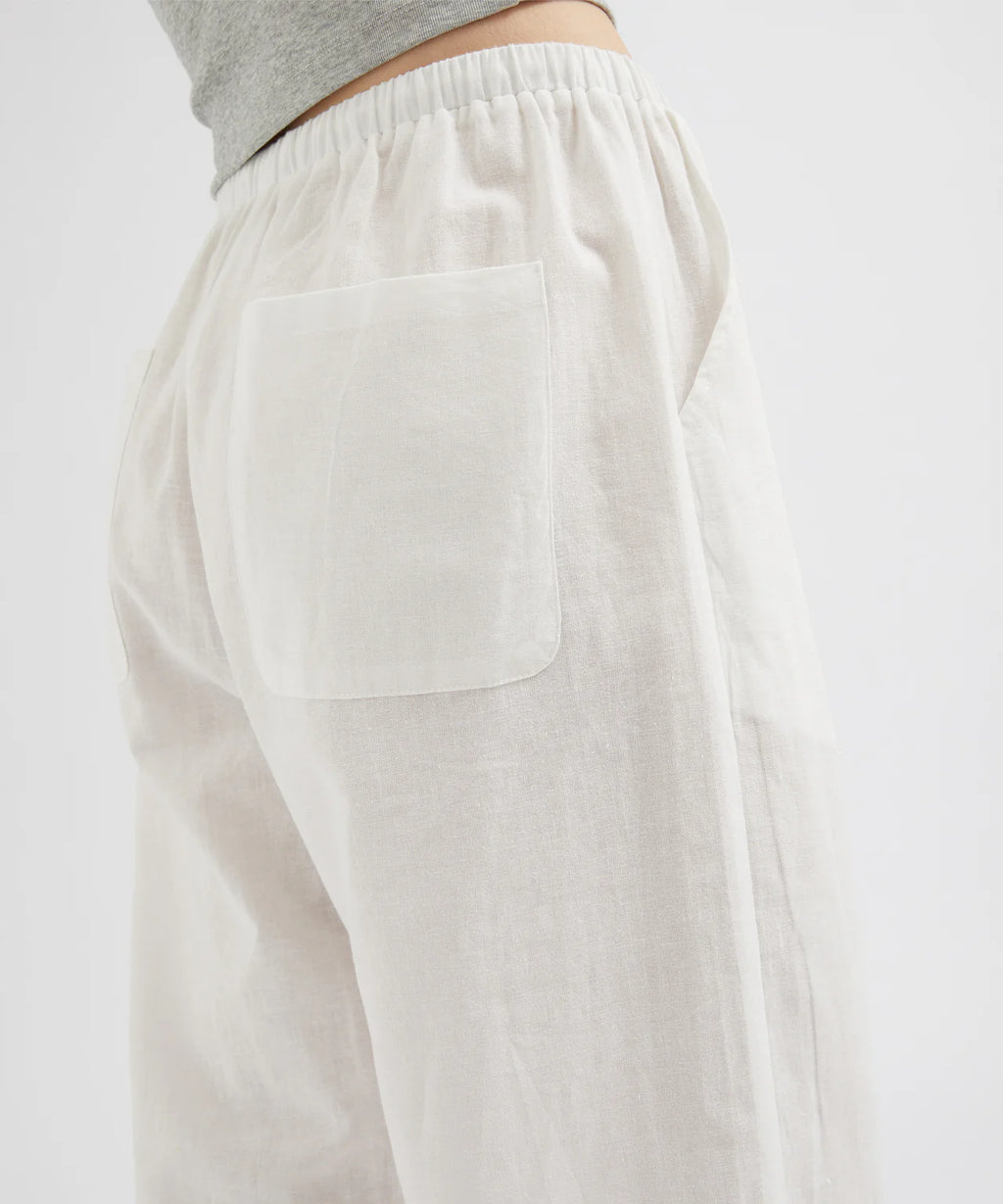Relaxed Tie Pant - White