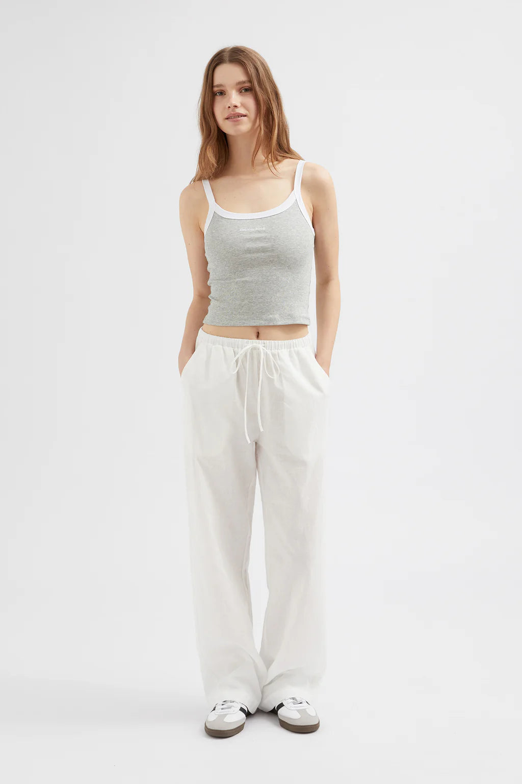 Relaxed Tie Pant - White